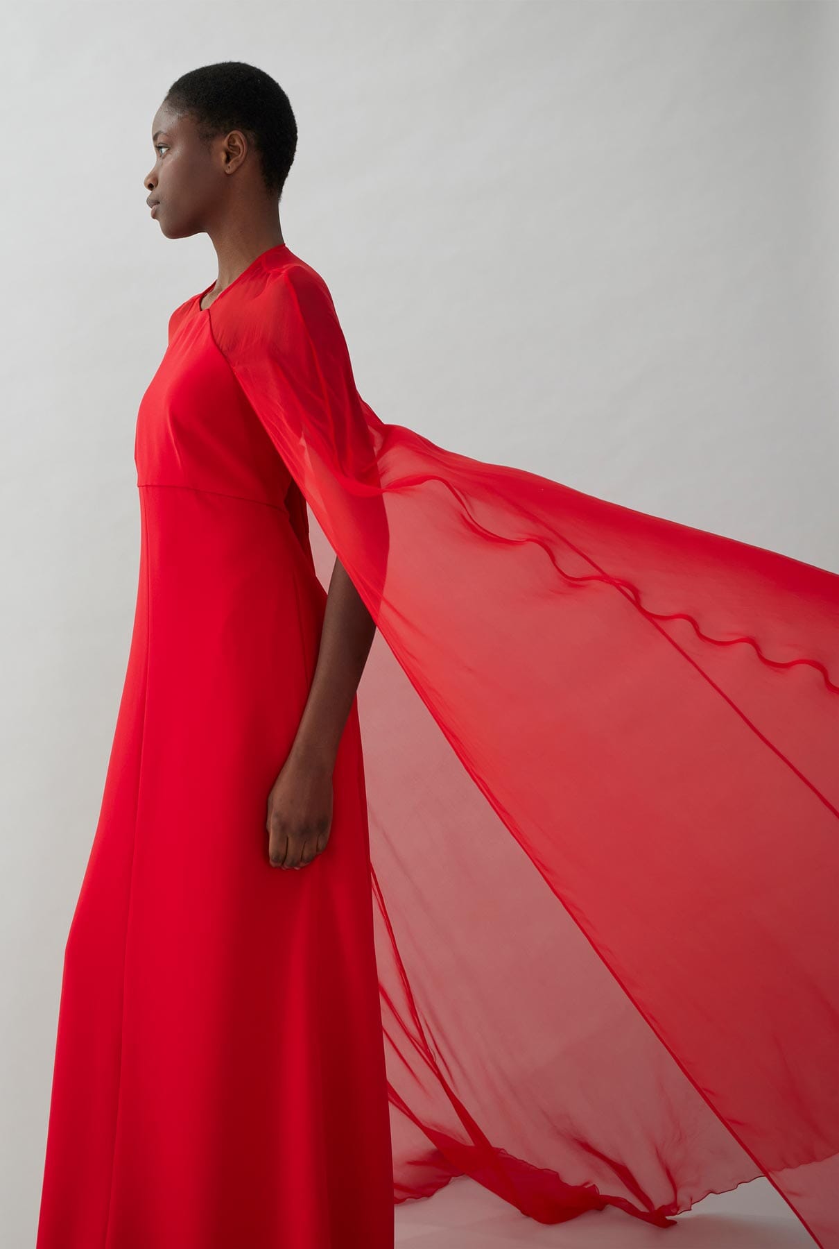 Crepe dress with long tulle sleeves Dresses Tot-Hom 