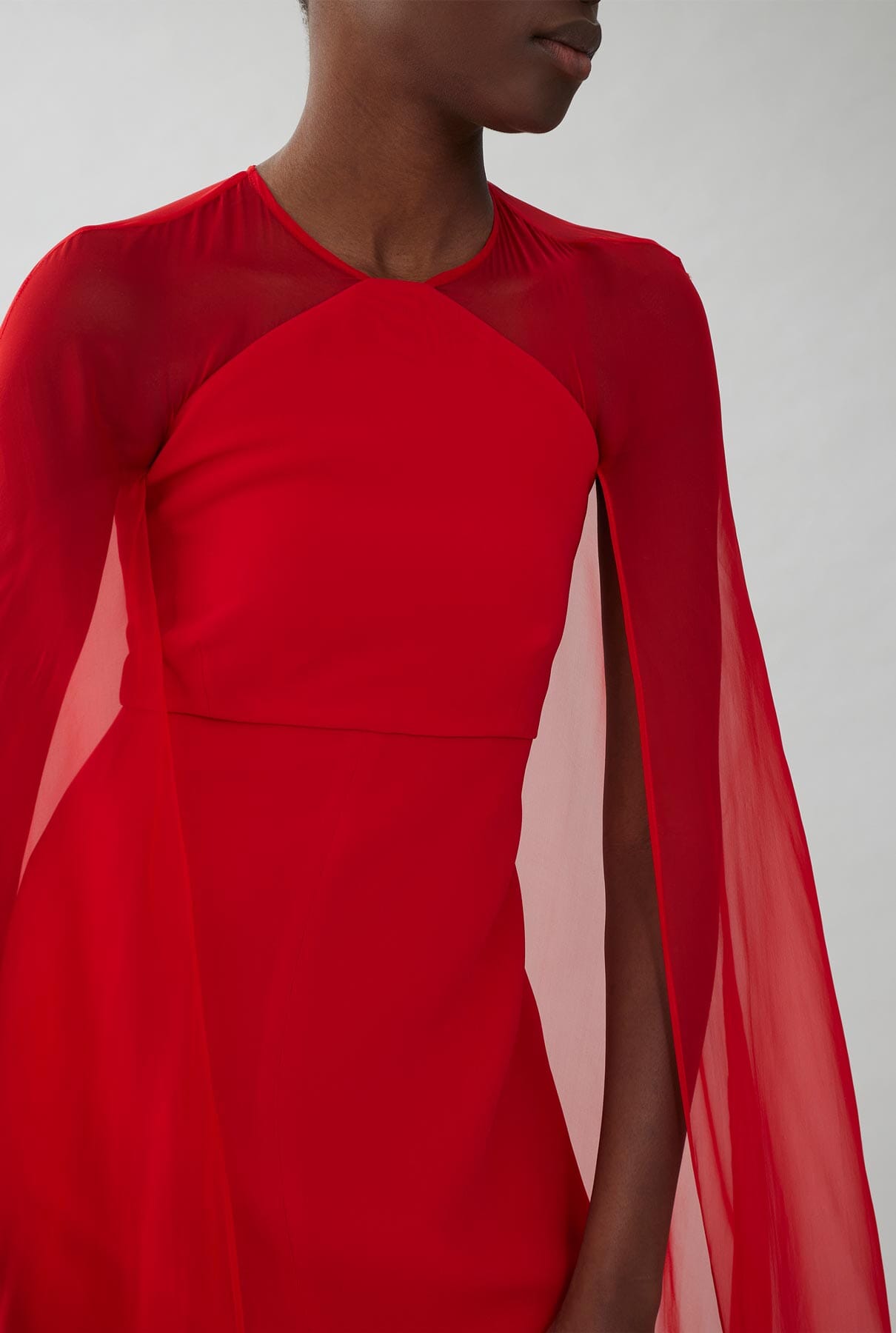 Crepe dress with long tulle sleeves Dresses Tot-Hom 