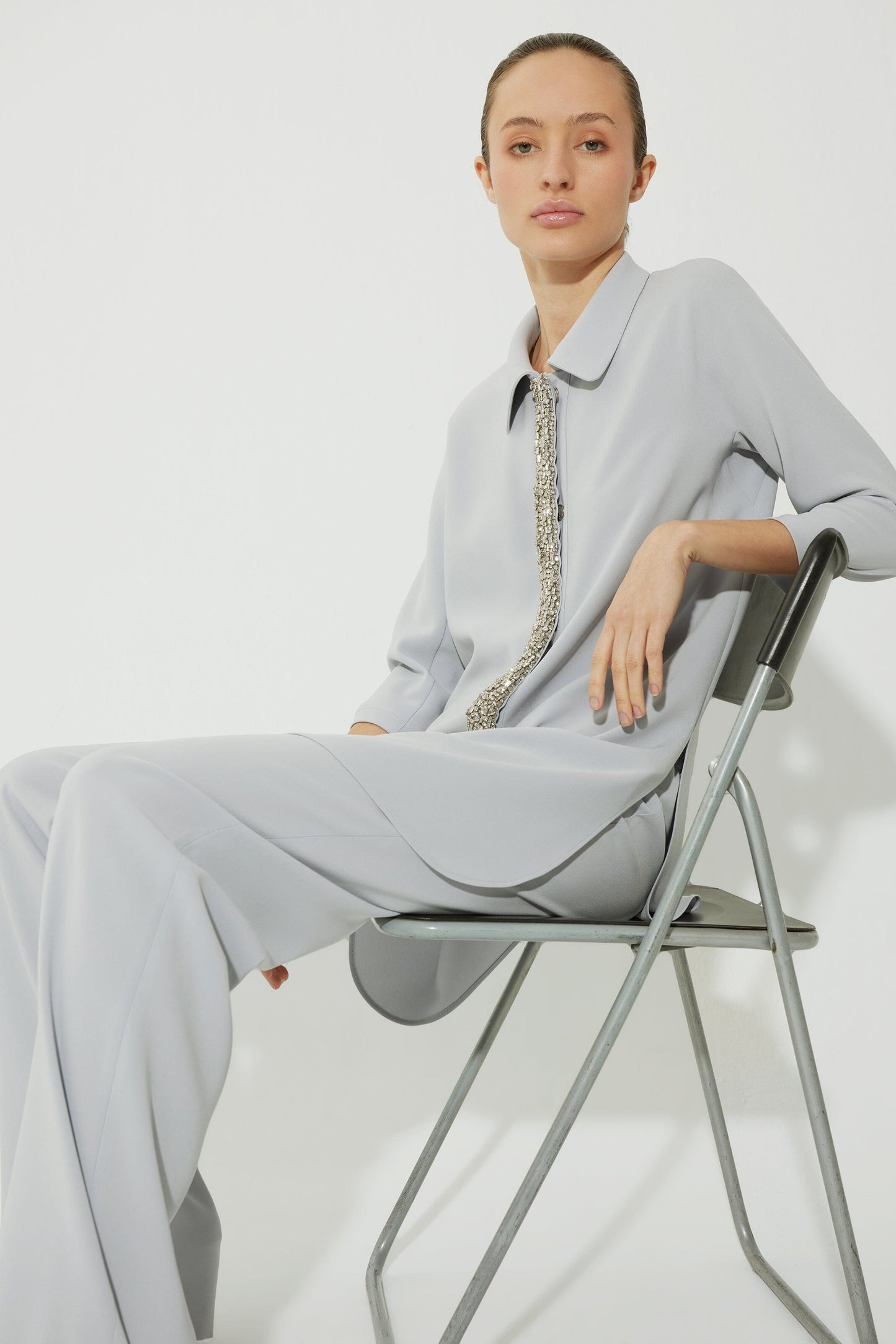Crepe pants with elastic waistband Trousers Tot-Hom 