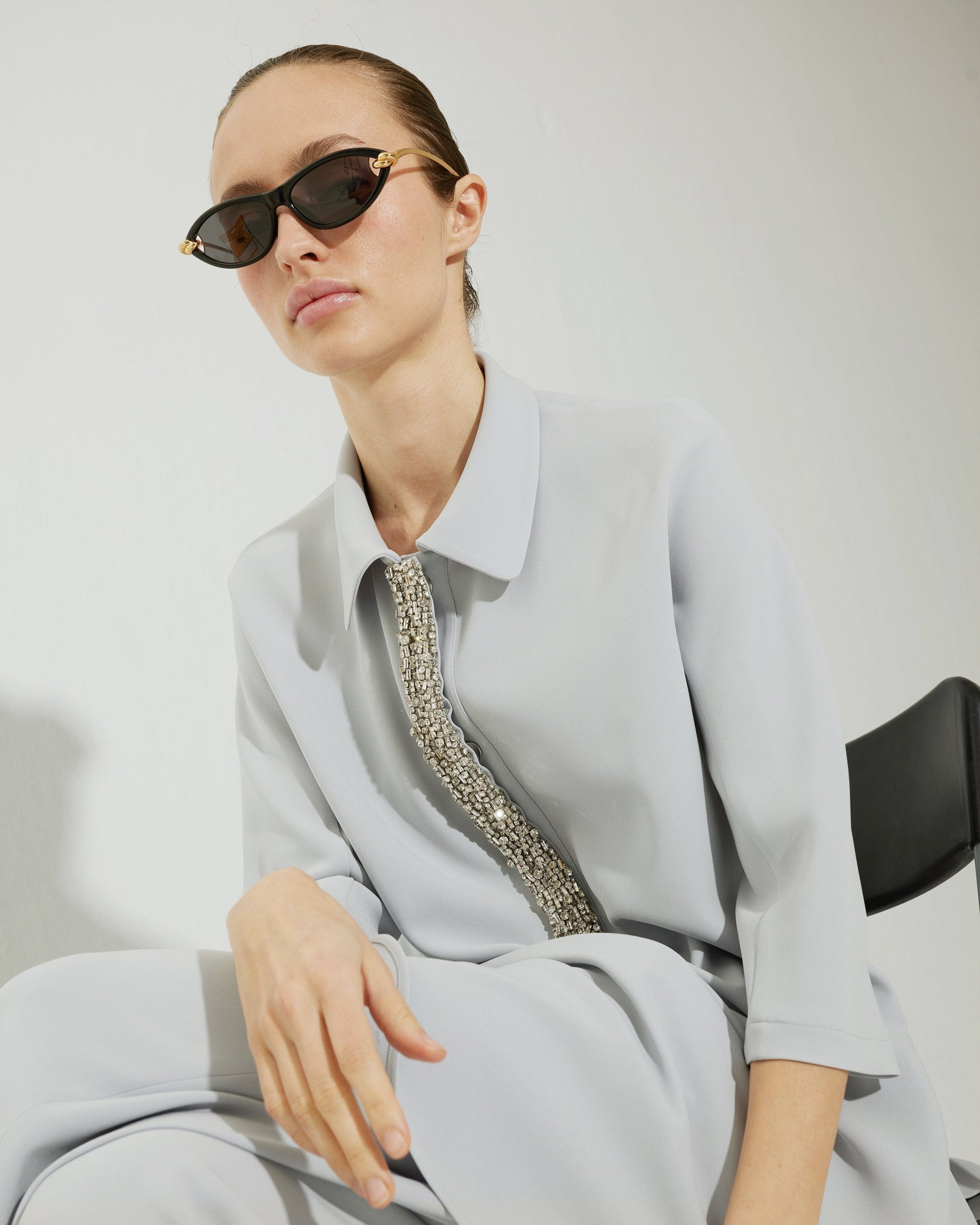 Crepe pants with elastic waistband Trousers Tot-Hom 