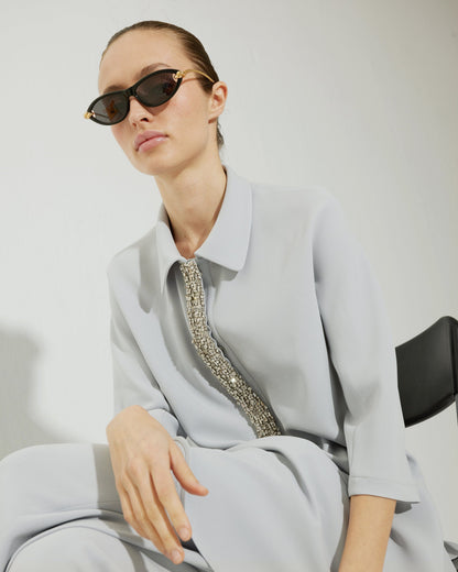 Crepe pants with elastic waistband Trousers Tot-Hom 