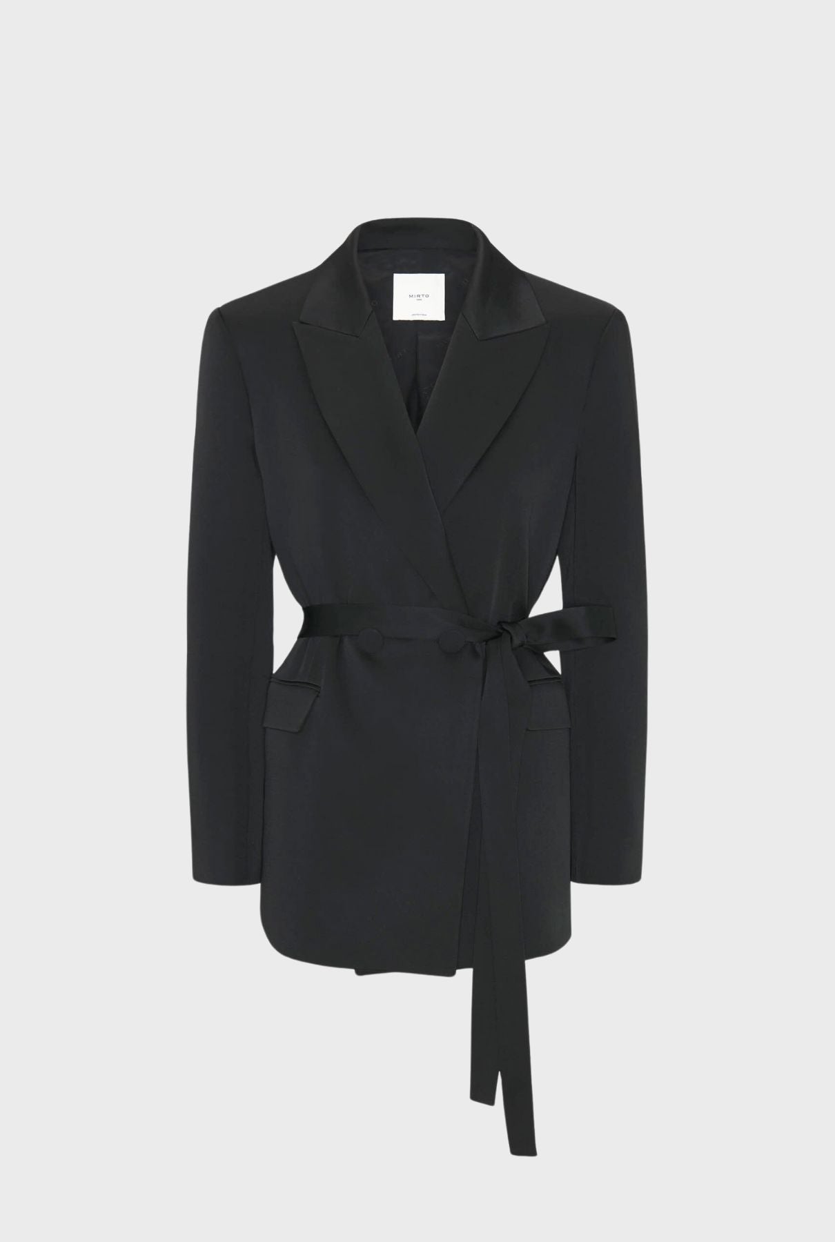 Crossed black satin blazer Jackets Mirto 