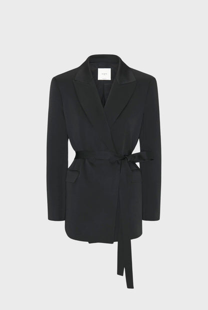 Crossed black satin blazer Jackets Mirto 