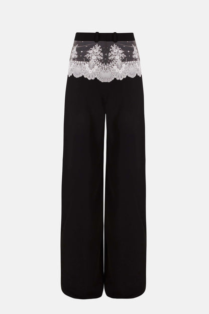 Cruising Lace Black Tailored Trousers Womens Trousers PALOMO SPAIN 