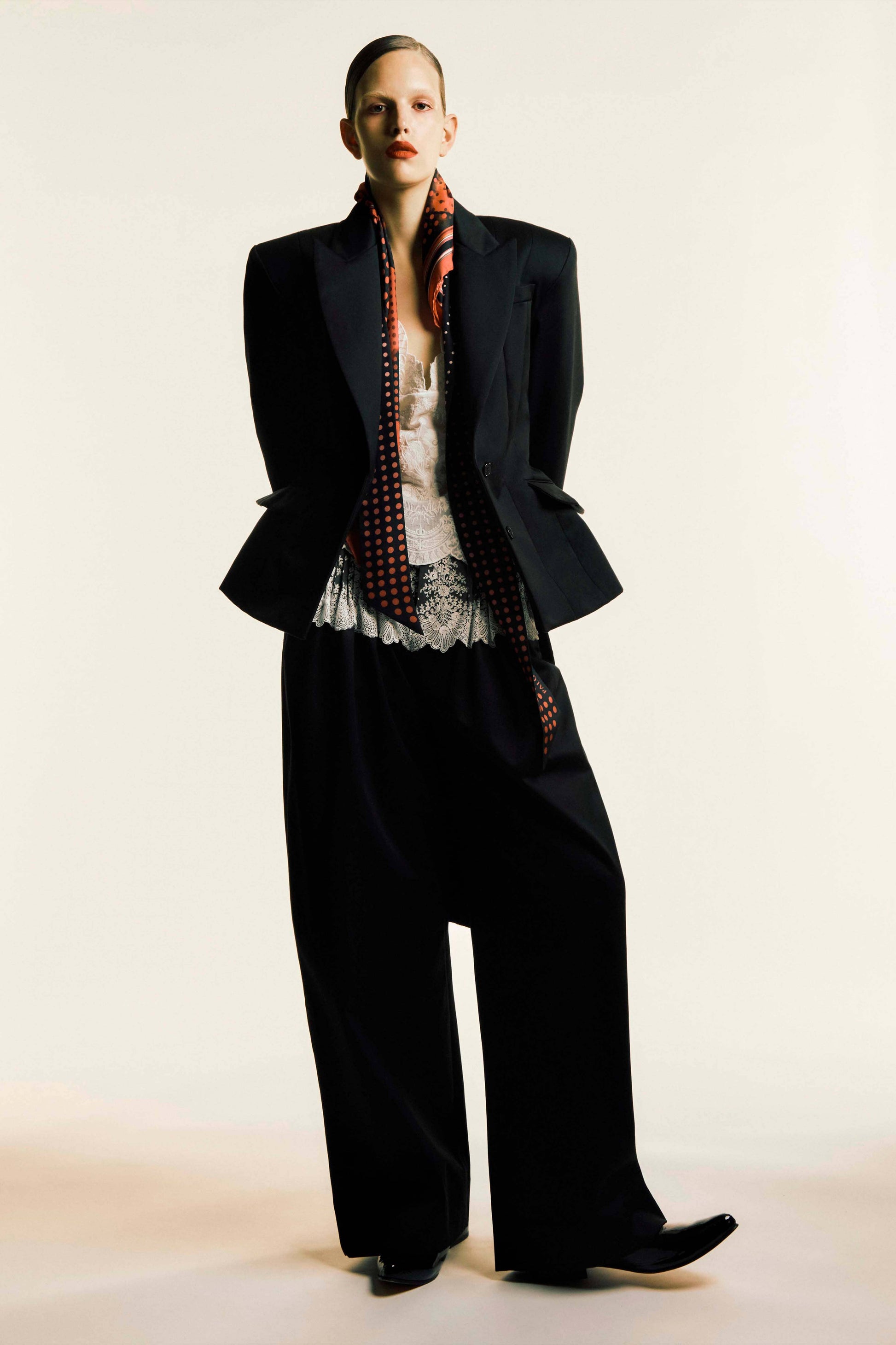Cruising Lace Black Tailored Trousers Womens Trousers PALOMO SPAIN 