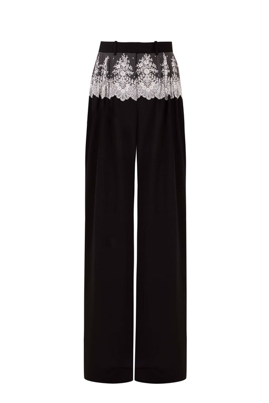 Cruising Lace Black Tailored Trousers Womens Trousers PALOMO SPAIN 