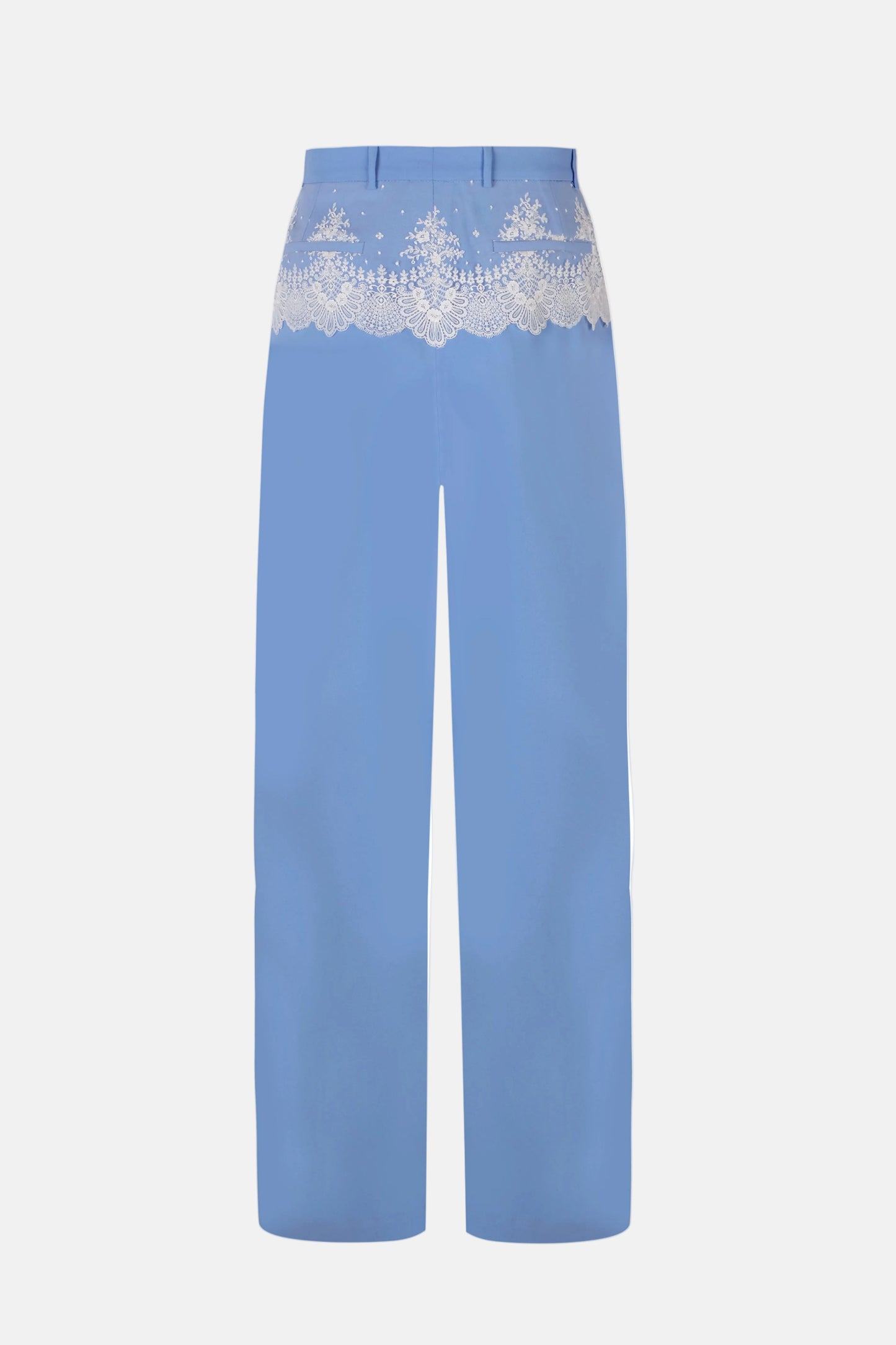 Cruising Lace Blue Tailored Trousers Womens Trousers PALOMO SPAIN 
