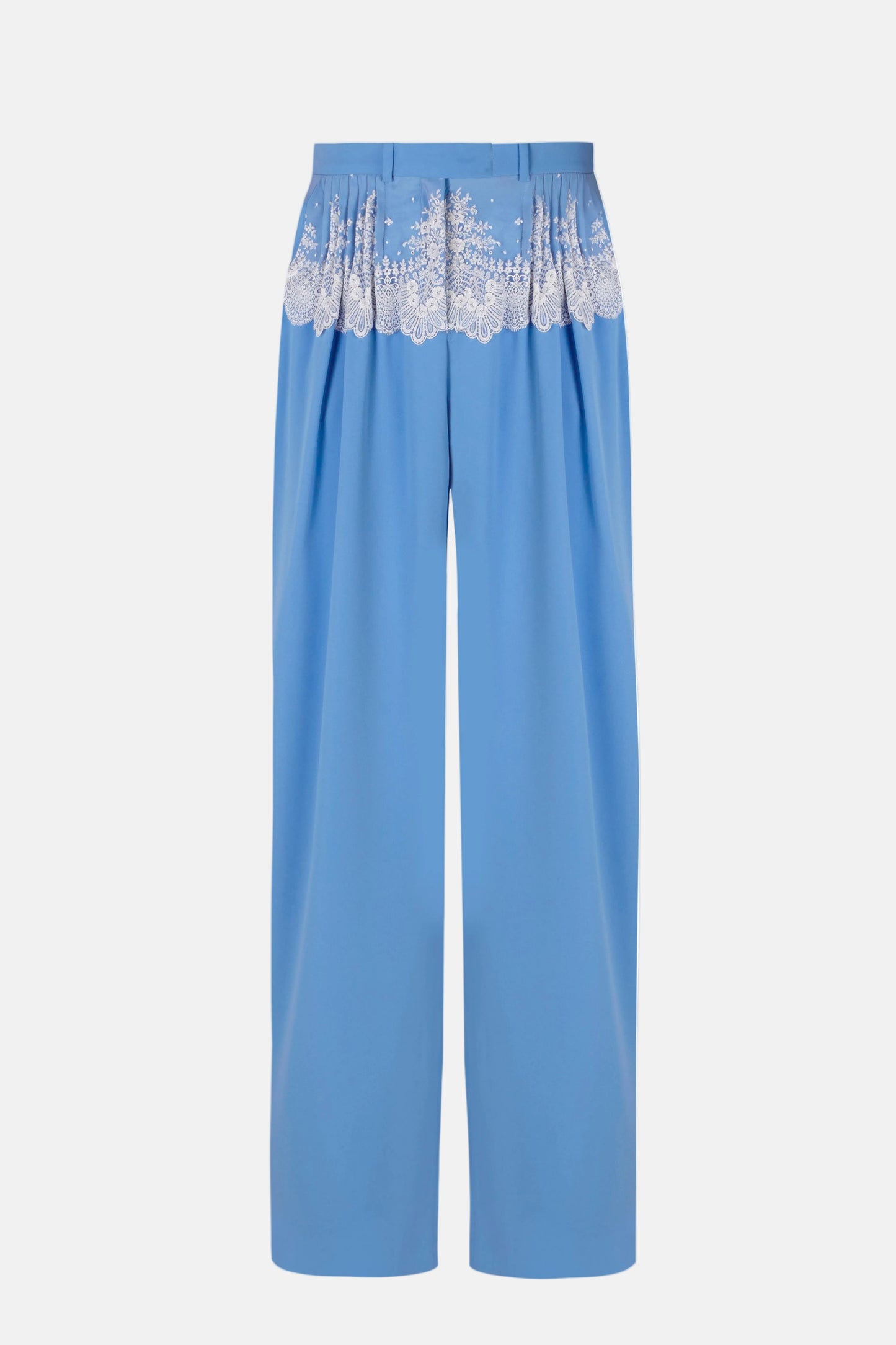 Cruising Lace Blue Tailored Trousers Womens Trousers PALOMO SPAIN 