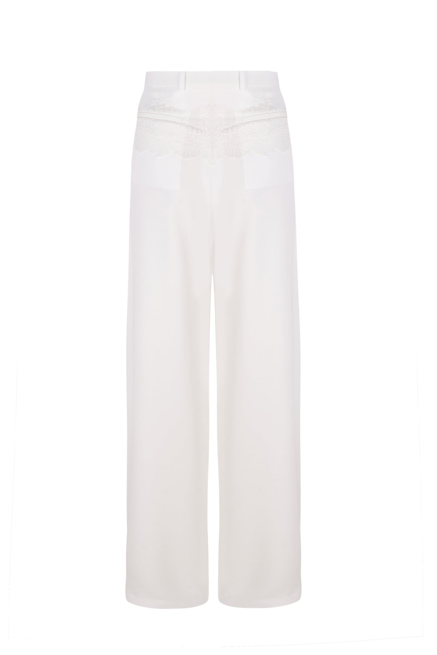Cruising Lace White Tailored Trousers Womens Trousers PALOMO SPAIN 