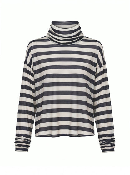 Crystal Black-Beige Striped Blouse Shirts & blouses Julise Magon 