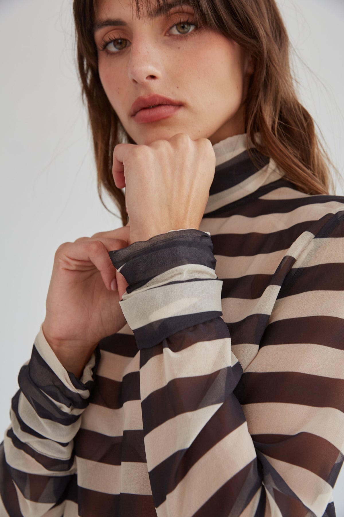 Crystal Black-Beige Striped Blouse Shirts & blouses Julise Magon 