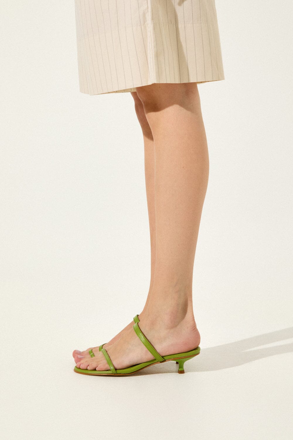 Daisy Sandals in Green Leather Heels AUGUSTA 