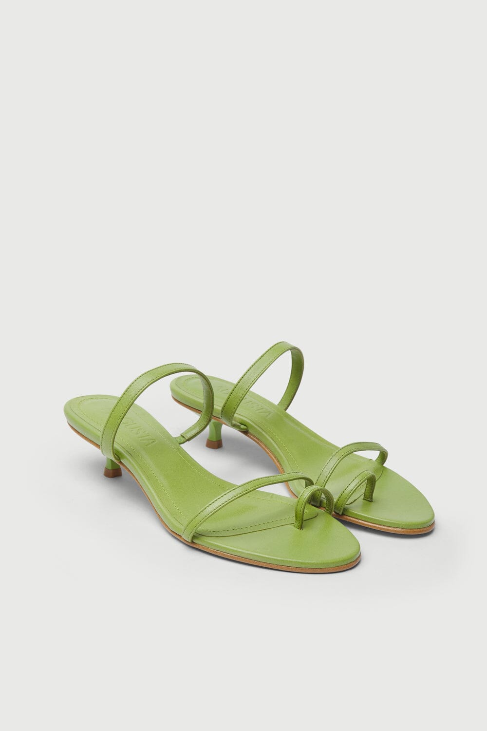 Daisy Sandals in Green Leather Heels AUGUSTA 