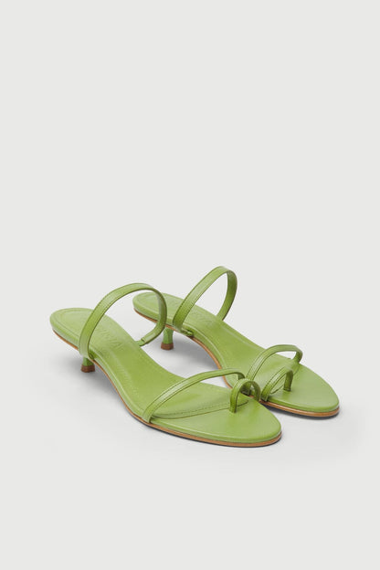 Daisy Sandals in Green Leather Heels AUGUSTA 