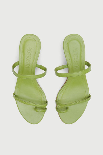 Daisy Sandals in Green Leather Heels AUGUSTA 