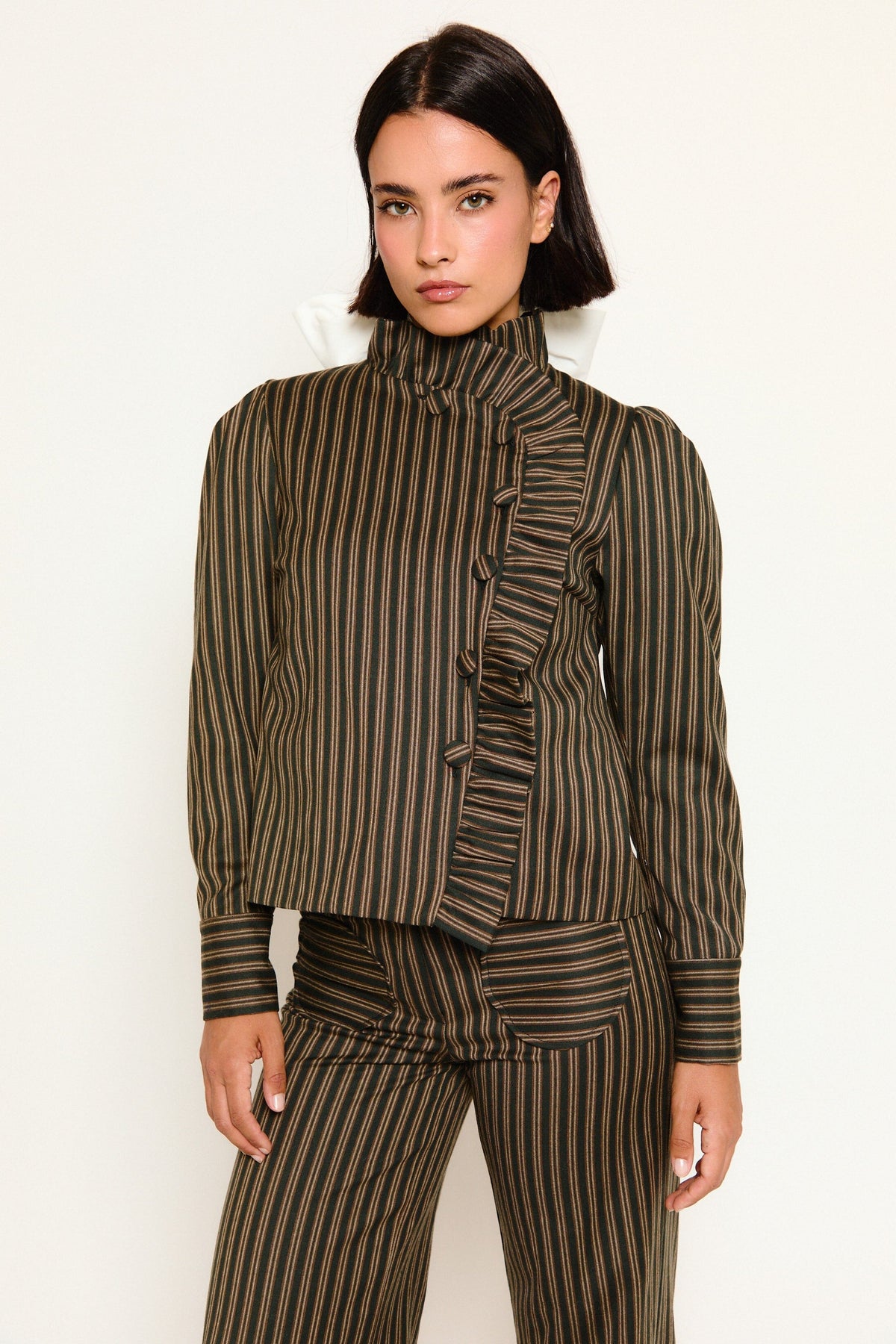Darcy Khaki Stripe Jacket Jackets Werit 