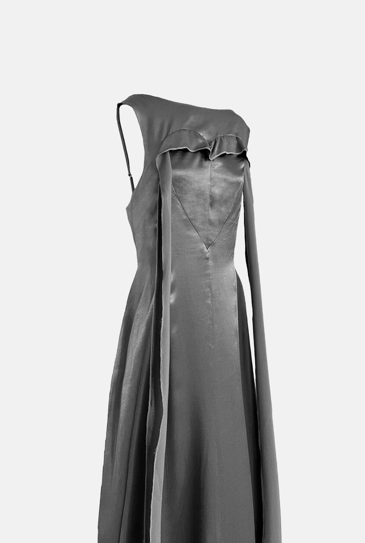 Dark grey heart long dress Dresses Habey Club 