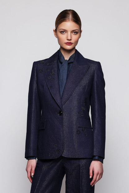 Denim blazer with appliqués OUTERWEAR Mirto 