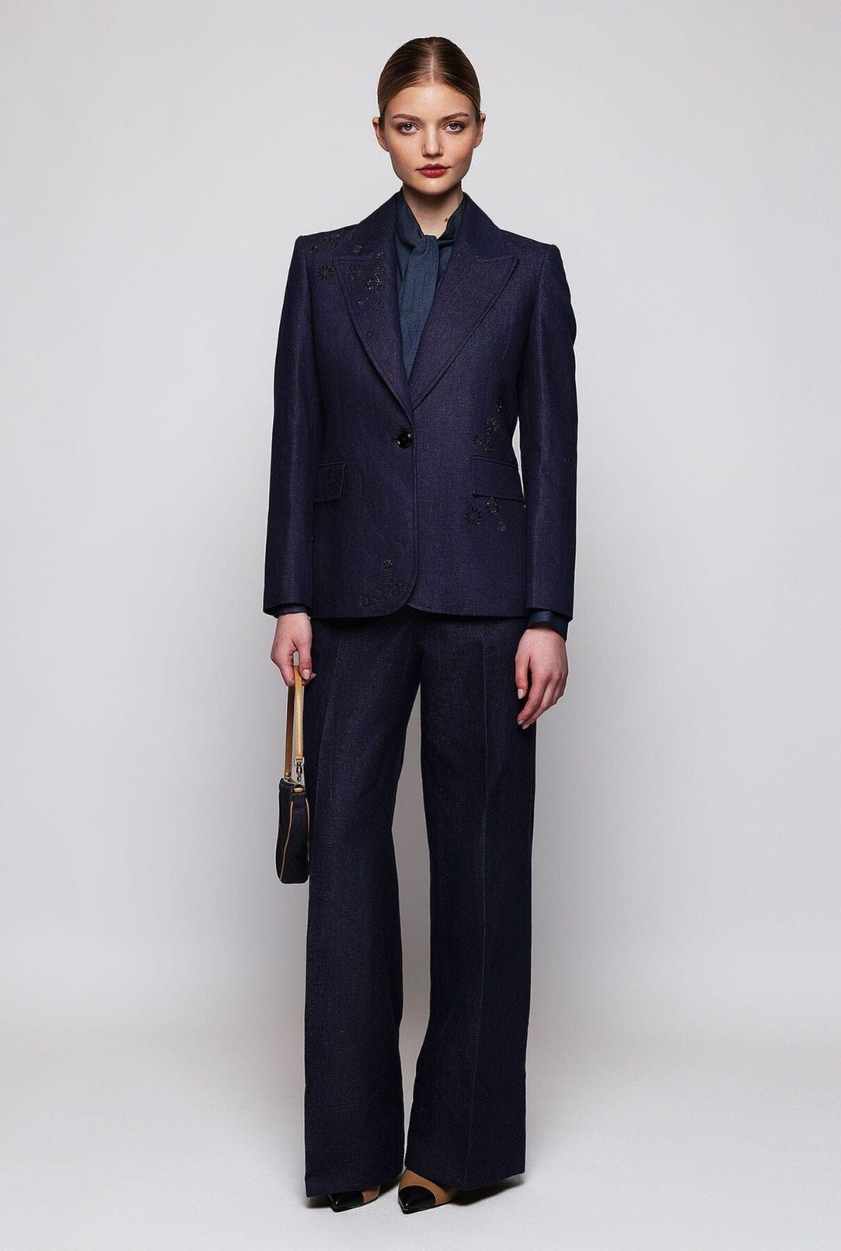 Denim blazer with appliqués OUTERWEAR Mirto 