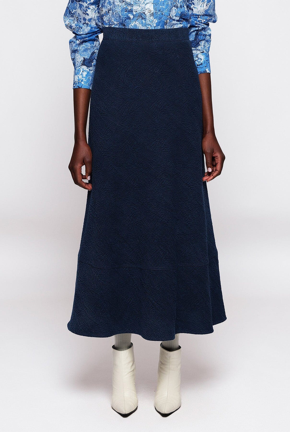 Denim jacquard midi skirt Skirts Mirto 