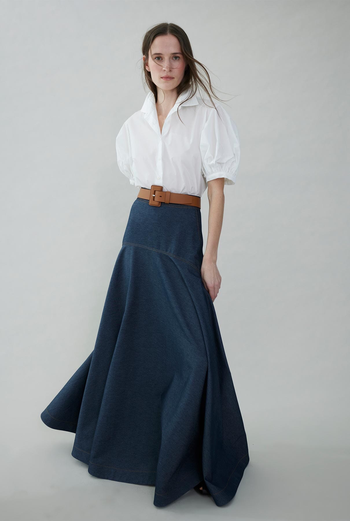 Denim long skirt Skirts Tot-Hom 