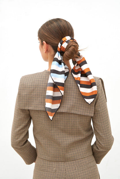 Diagonal stripe camel Foulards & Scarves Van Hise