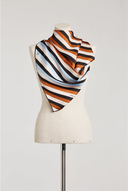 Diagonal stripe camel Foulards & Scarves Van Hise