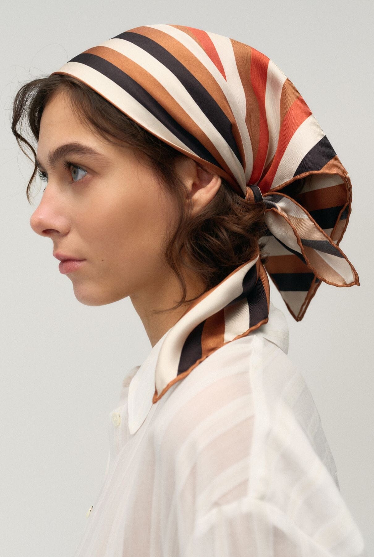 Diagonal Stripe orange Foulards & Scarves Van Hise 