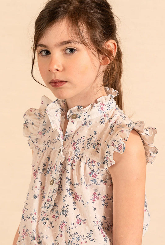 Diana Blouse Floral Plumetis Kids Clothing Amaia London 