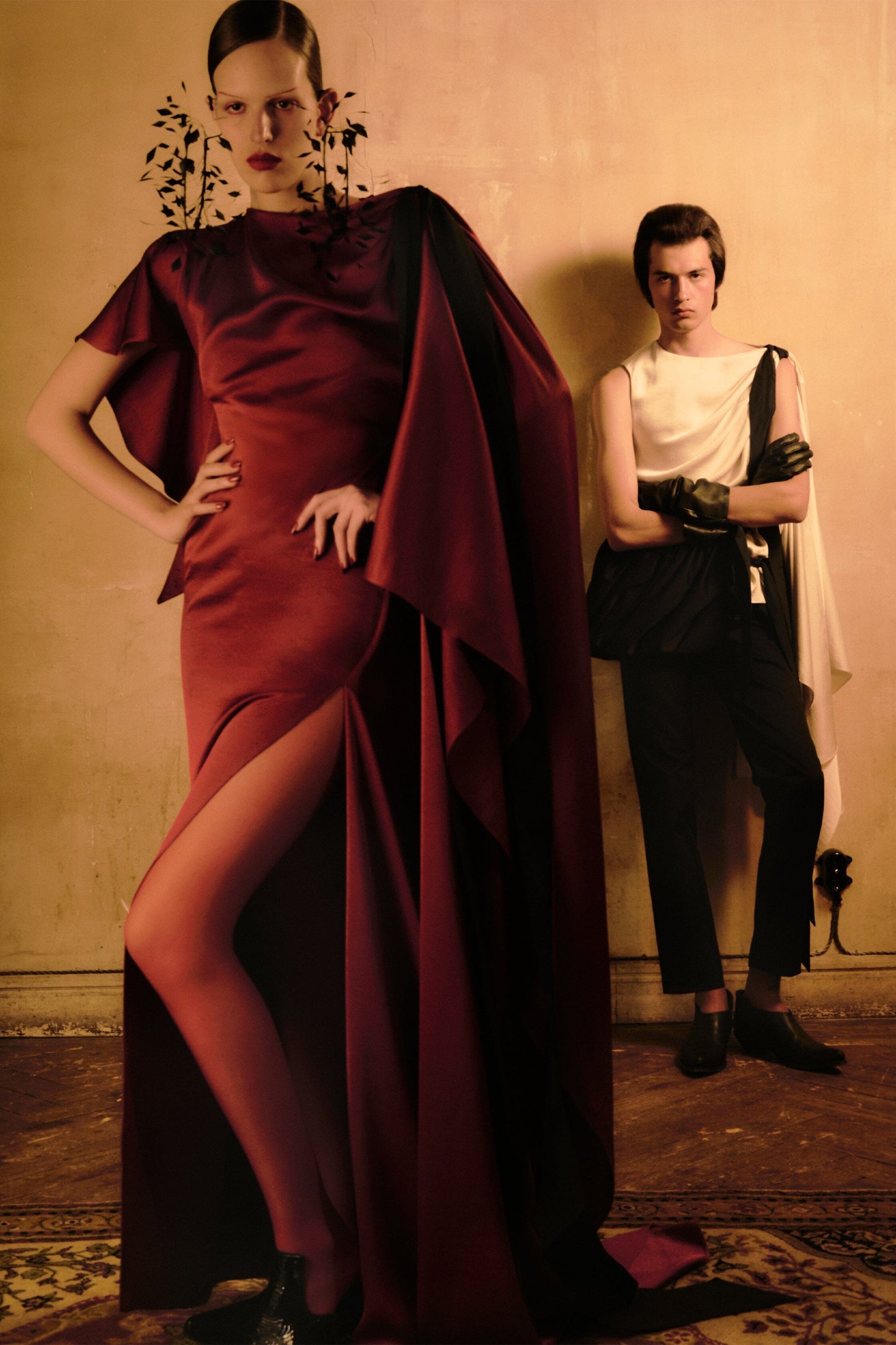 Draped Red Dress Dresses PALOMO SPAIN 