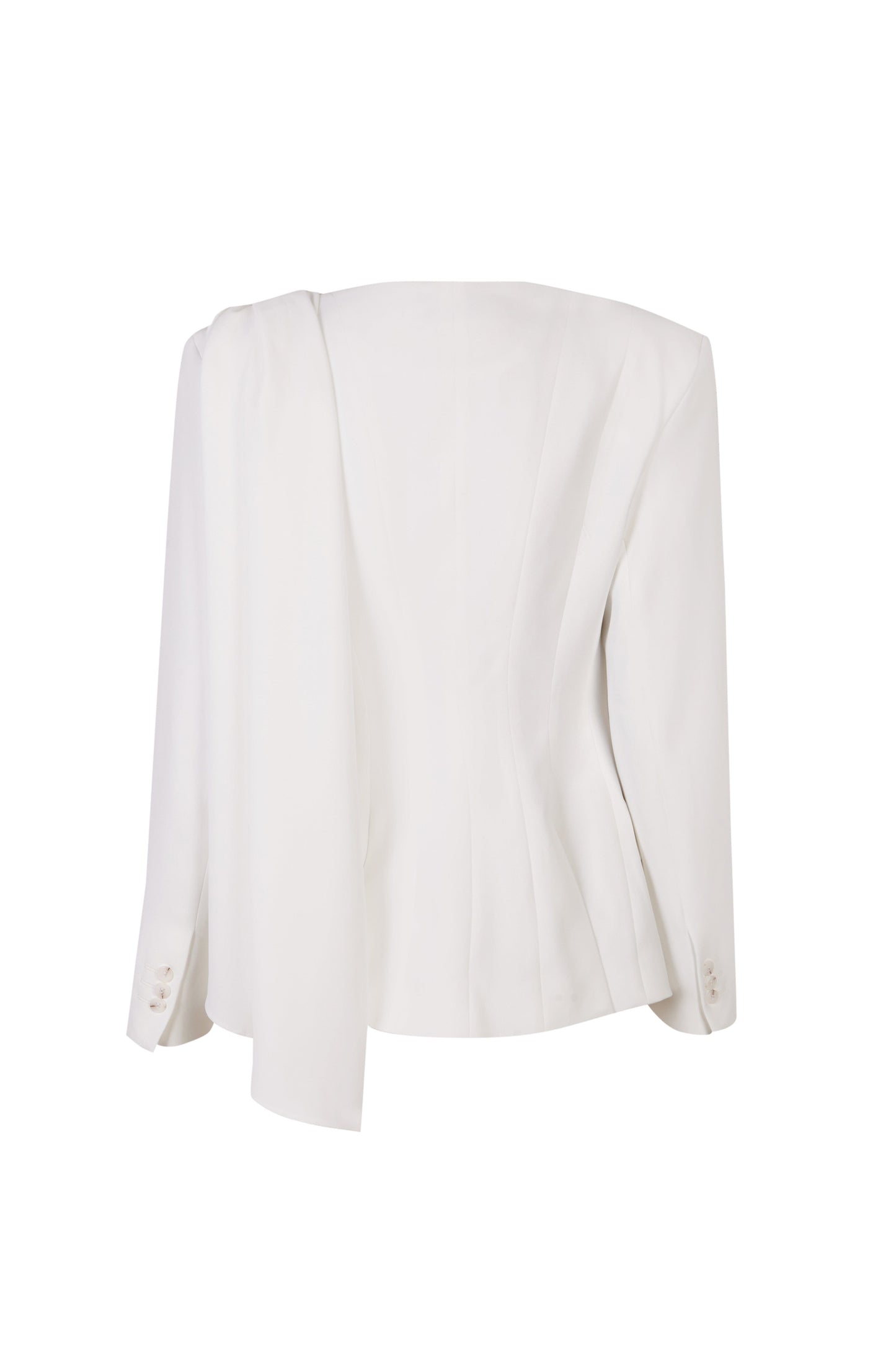 Draped White Tailored Jacket Jackets PALOMO SPAIN 