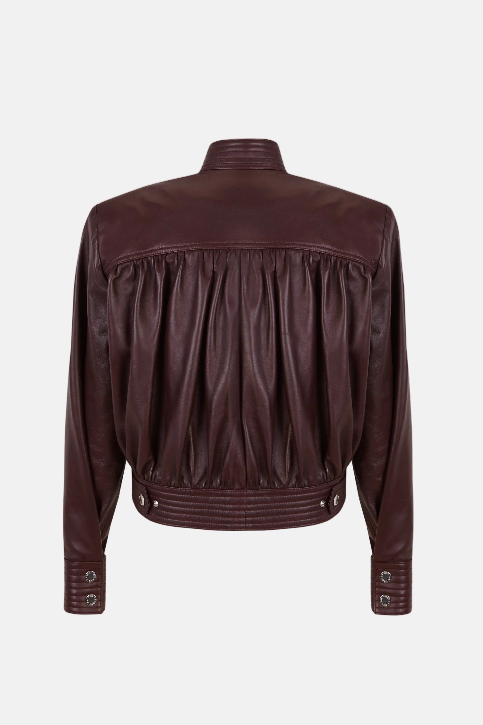 Draped Wine Leather Jacket Jackets PALOMO SPAIN 