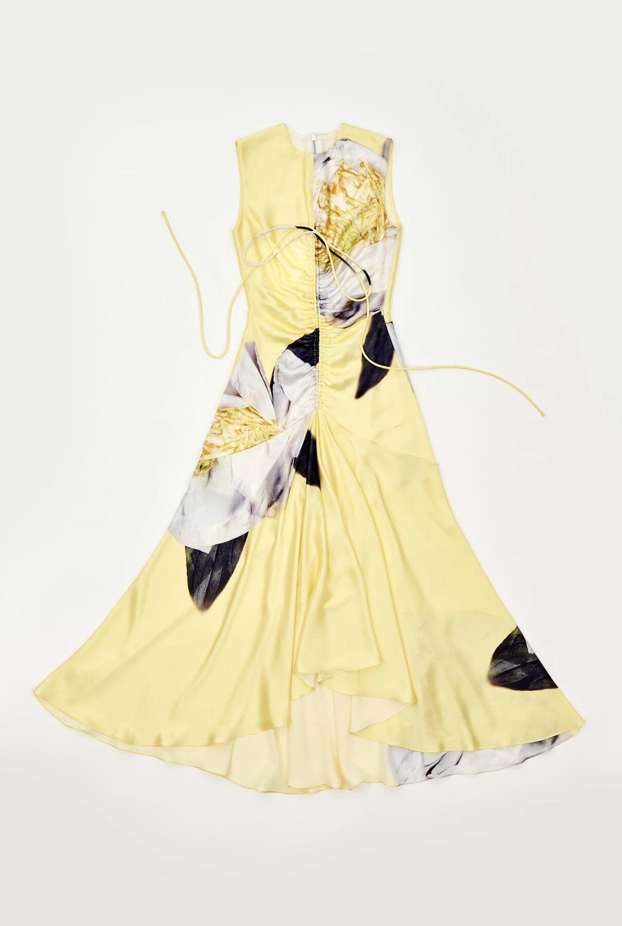 Drapped peonia silk yellow Dresses Juan Vidal 