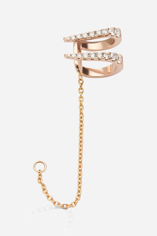 Ear Cuff Jardín de Aire diamantes Earrings Gold & Roses 