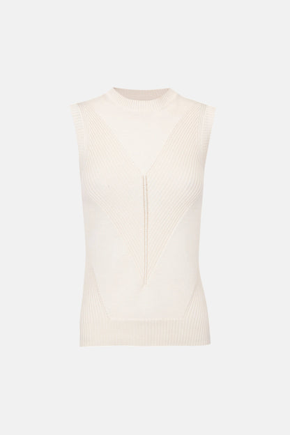 Ecru Knit Top Tops and Blouses PALOMO SPAIN 