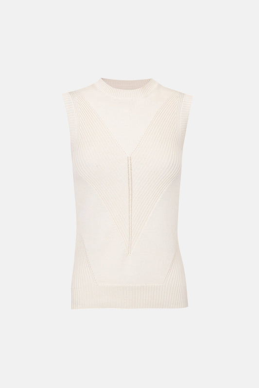 Ecru Knit Top Tops and Blouses PALOMO SPAIN 