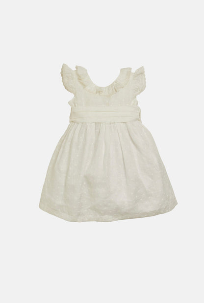 Eleonore Dress Off White Plumetis Kids Clothing Amaia London 