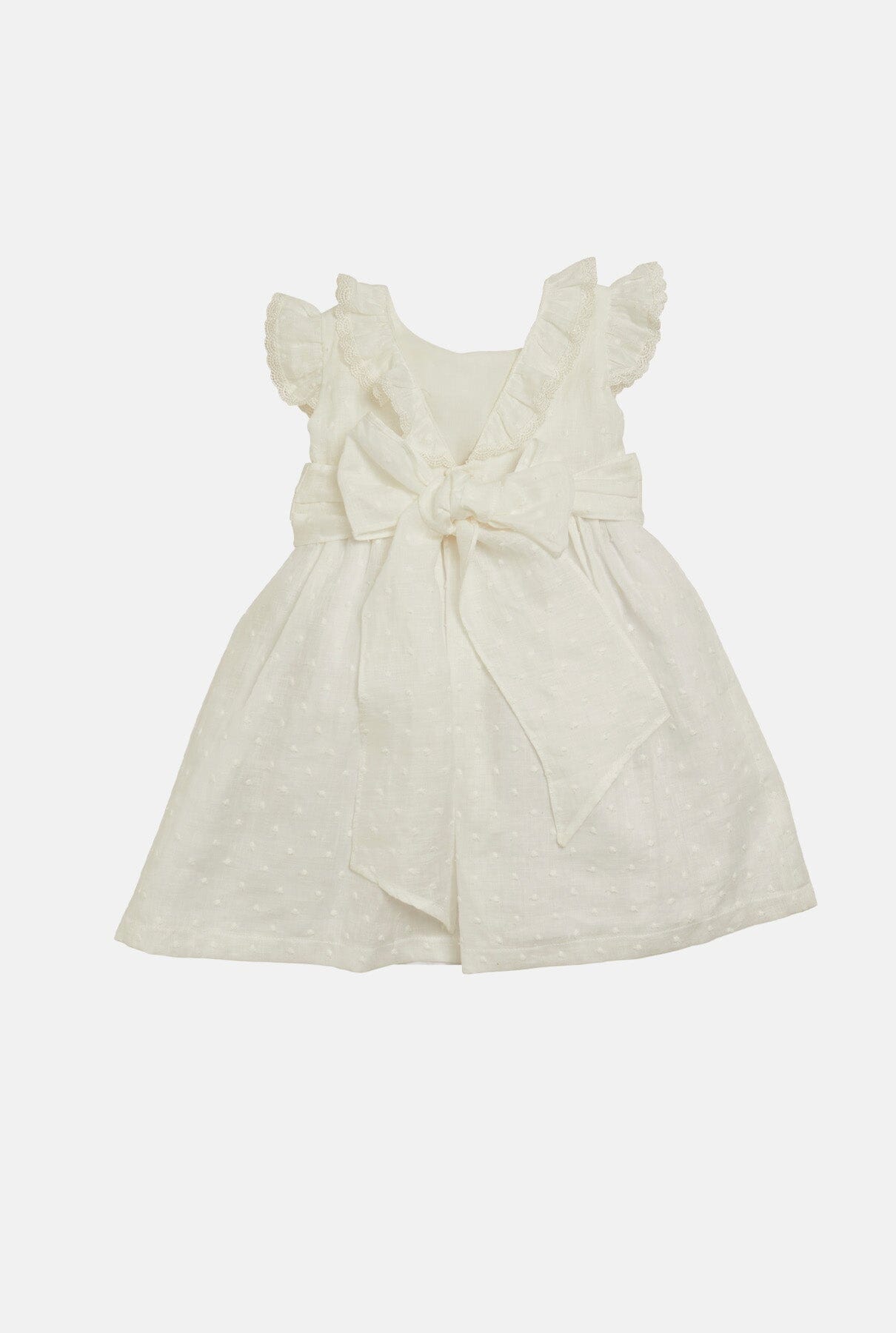 Eleonore Dress Off White Plumetis Kids Clothing Amaia London 