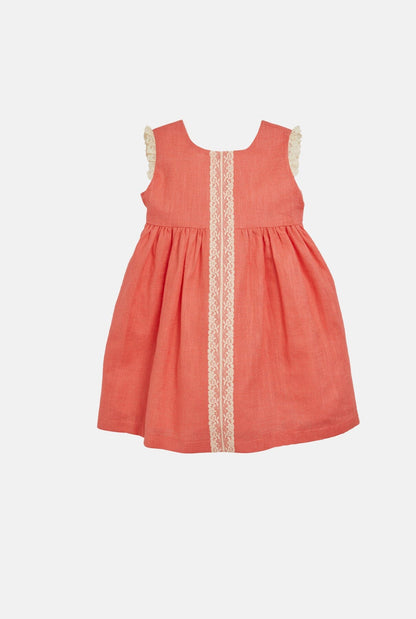 Eloise Dress Coral Kids Clothing Amaia London 