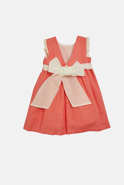 Eloise Dress Coral Kids Clothing Amaia London 