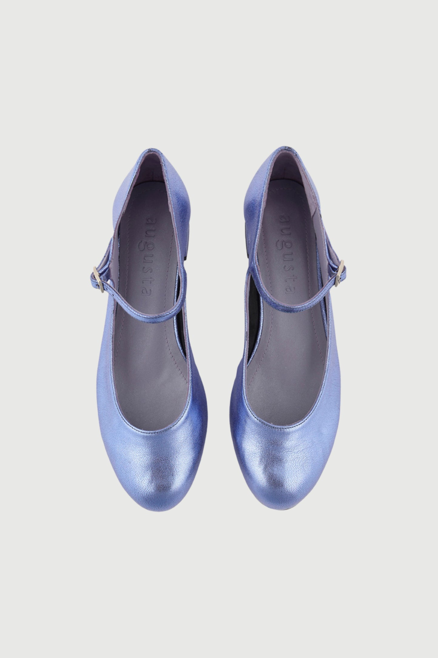 Emilia Mary Janes in Blue Metallic Leather Emilia AUGUSTA 