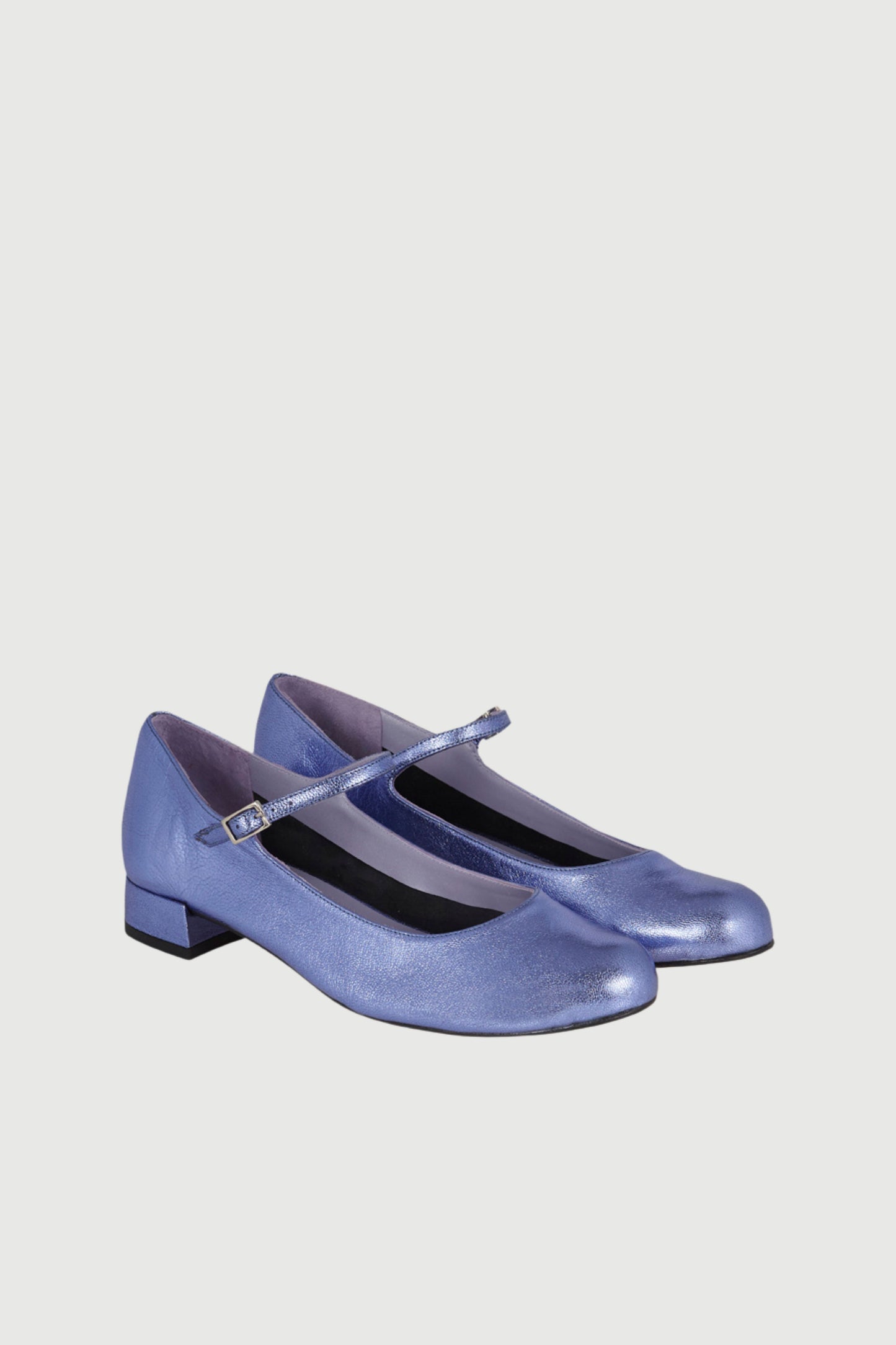 Emilia Mary Janes in Blue Metallic Leather Emilia AUGUSTA 