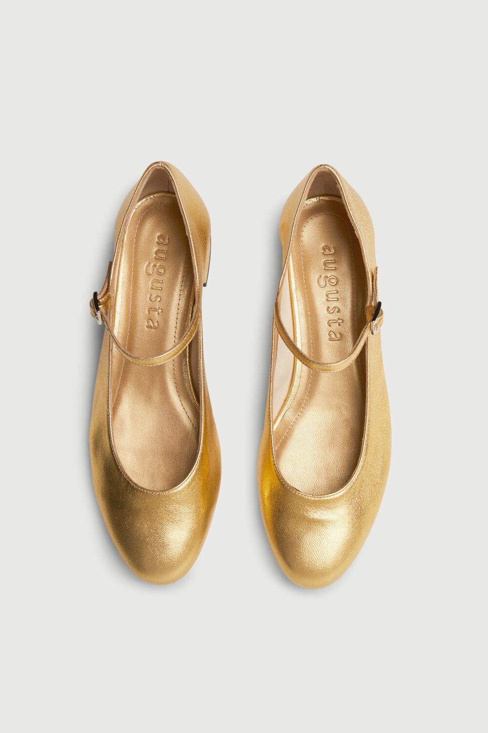 Emilia Mary Janes in Gold Leather Emilia AUGUSTA 