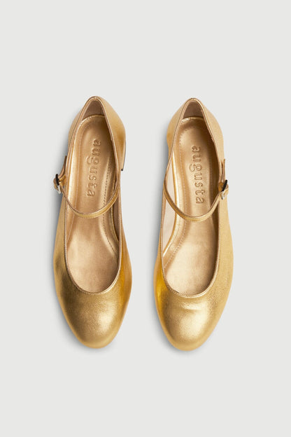 Emilia Mary Janes in Gold Leather Emilia AUGUSTA 