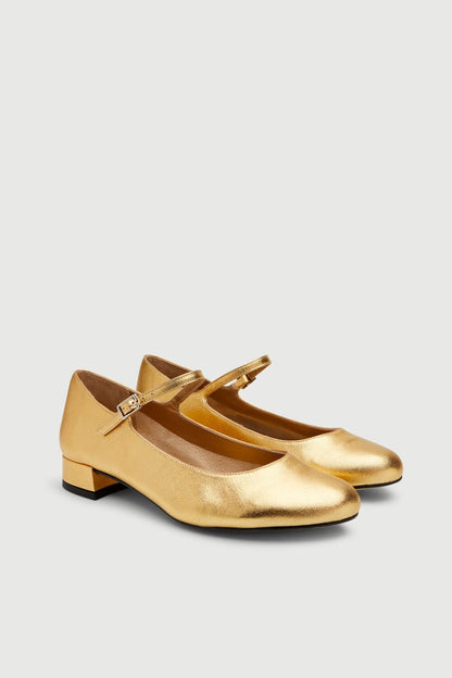 Emilia Mary Janes in Gold Leather Emilia AUGUSTA 