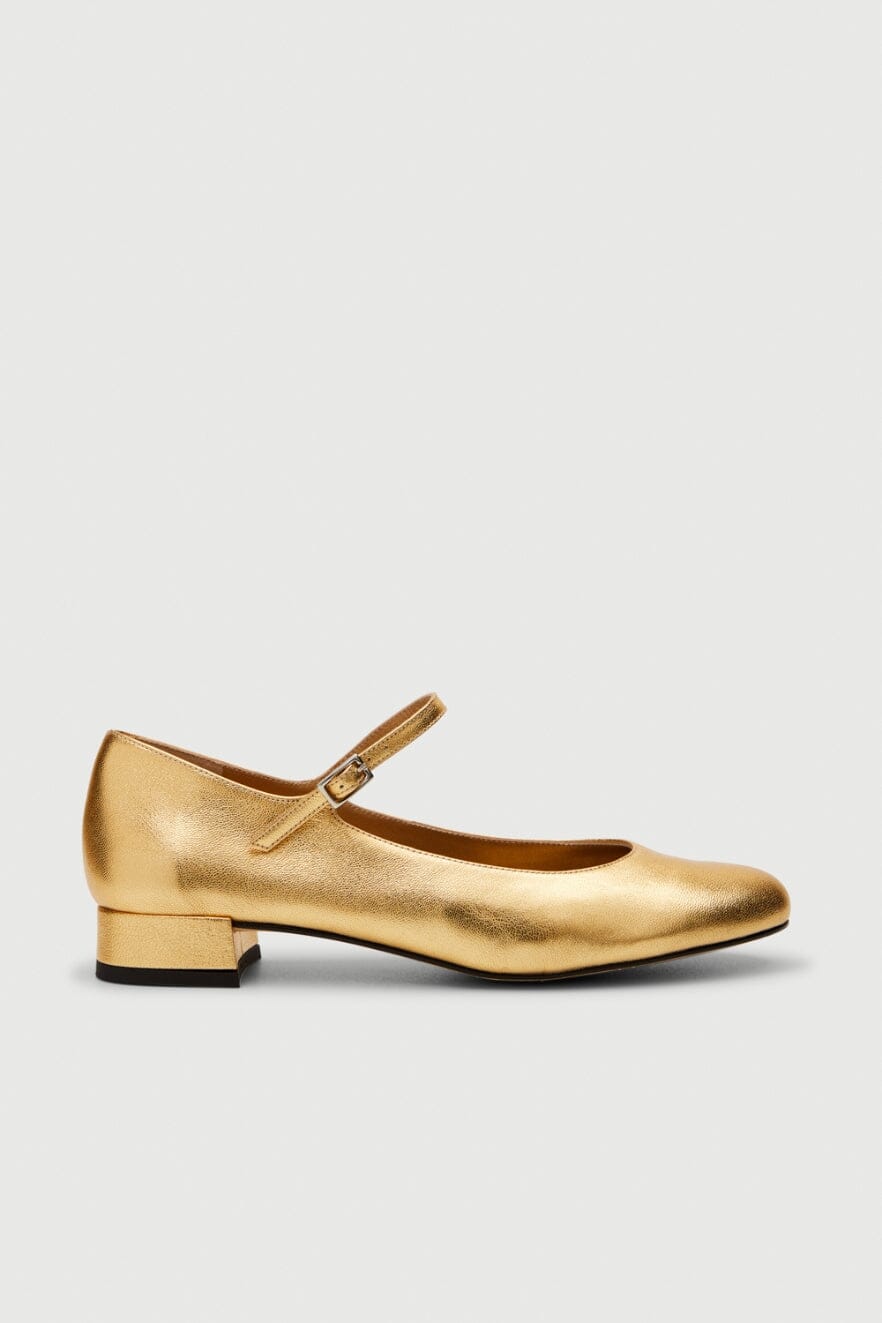 Emilia Mary Janes in Gold Leather Emilia AUGUSTA 