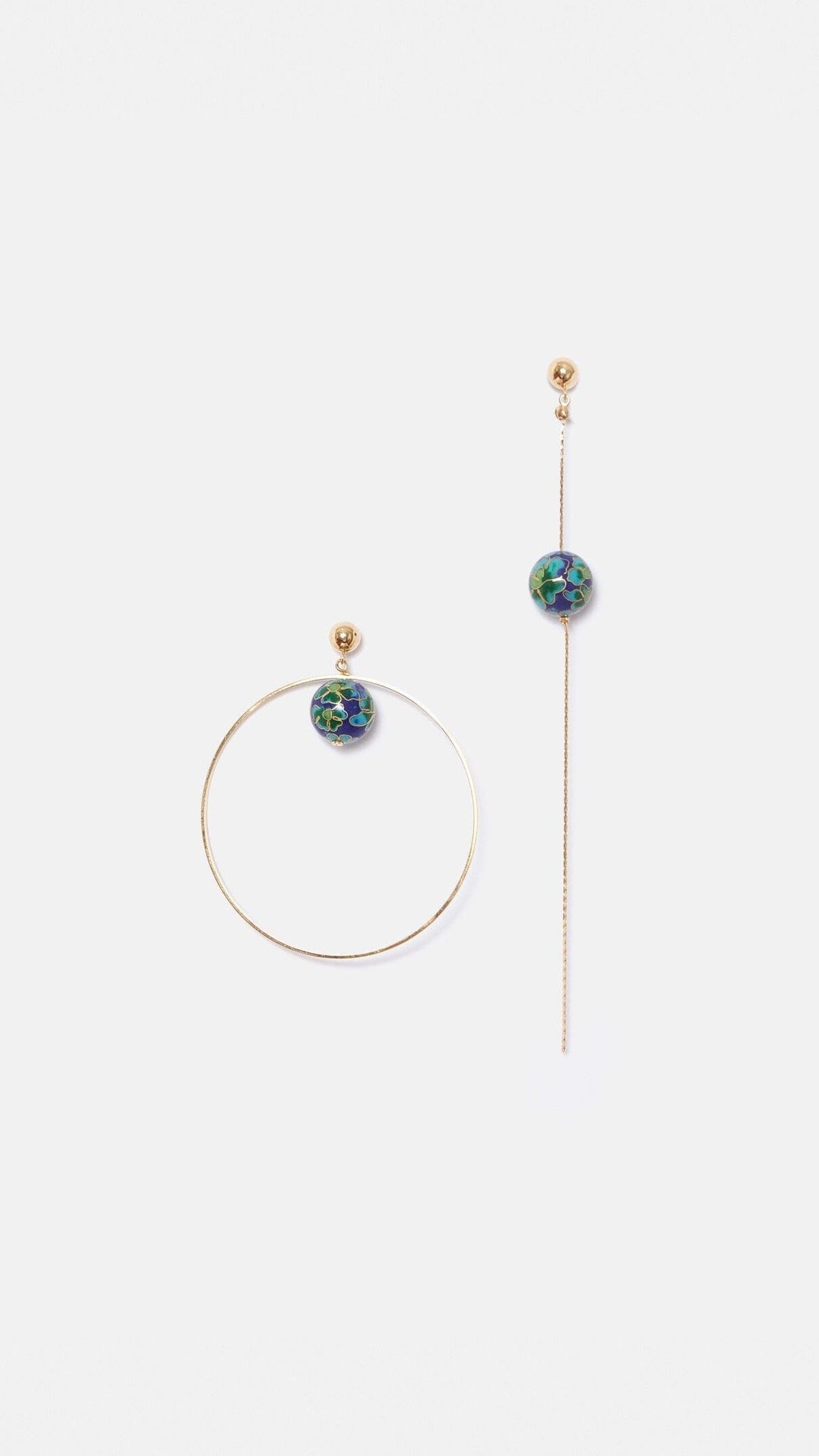 Emilia mosaico asymmetrical blue Earrings La Morenita 