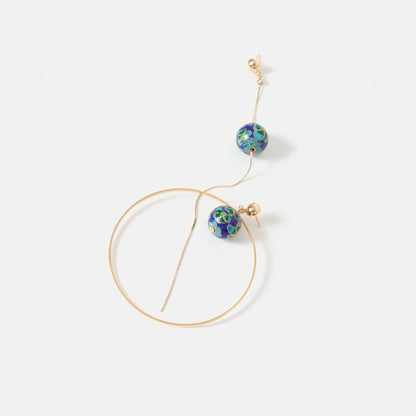Emilia mosaico asymmetrical blue Earrings La Morenita 