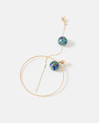 Emilia mosaico asymmetrical blue Earrings La Morenita 