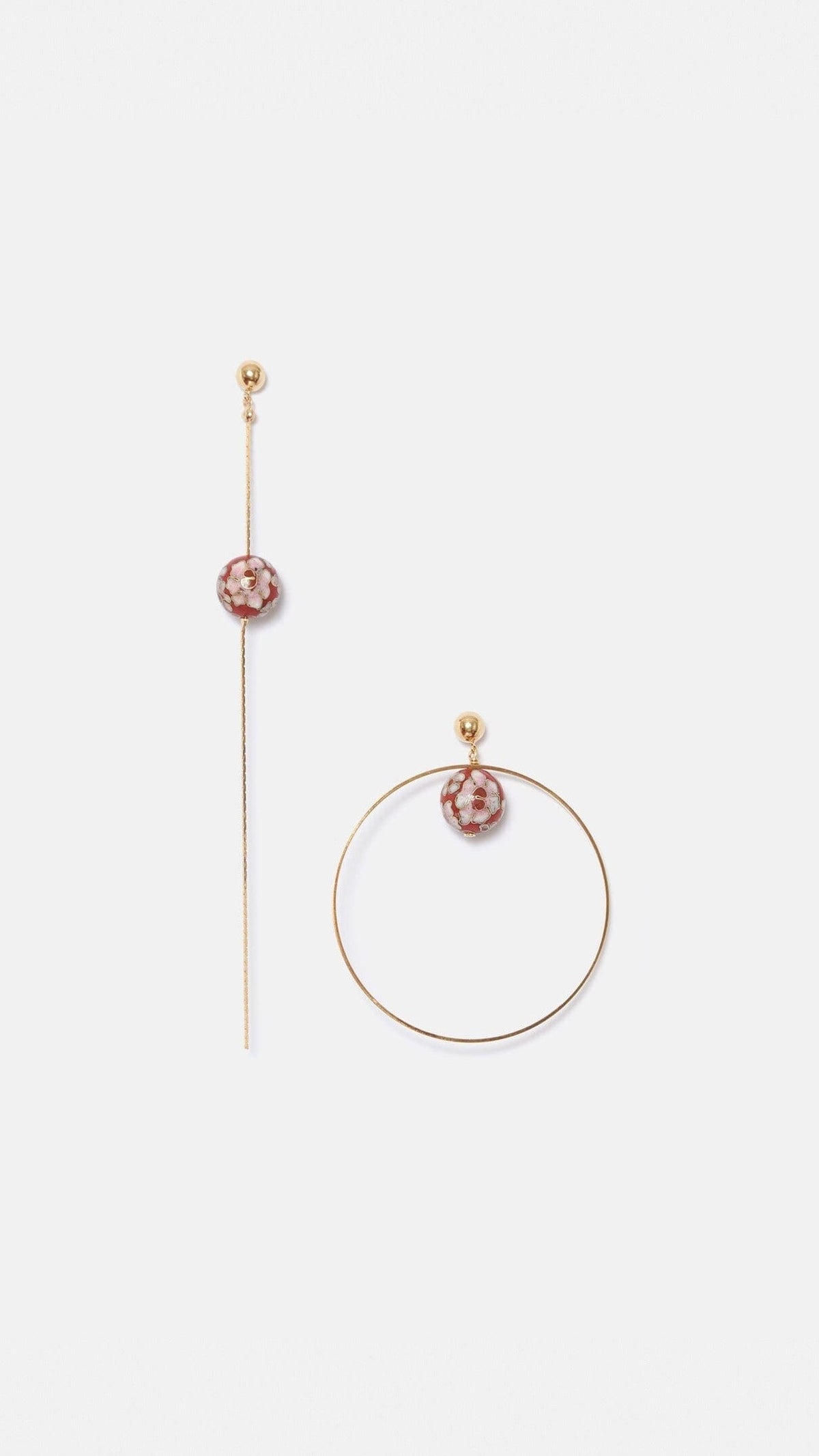 Emilia mosaico asymmetrical red Earrings La Morenita 